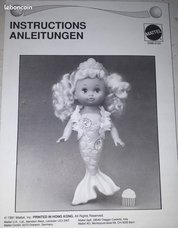 Vintage Poupée LIL MISS SINGING MERMAID MATTEL 1991