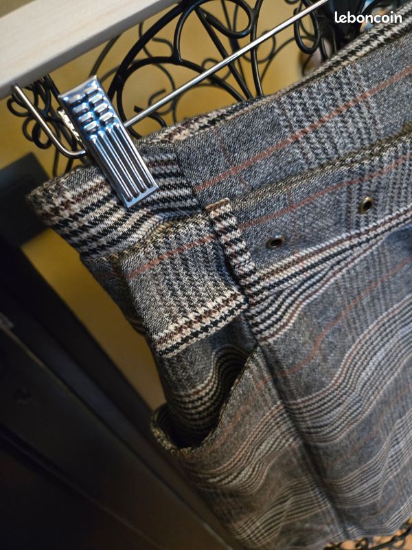 Jupe à carreaux beiges et noirs - Sinequanone - Taille 42 - Neuve avec étiquette - Vêtements