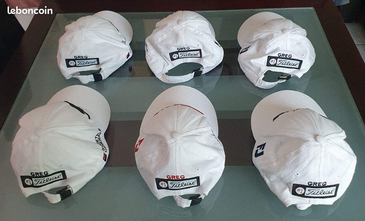 Casquette Blanche Titleist / FootJoy #1, Coton, Logo Brodé, Ajustable, Mexico, Vintage, Floqué Greg (image 3)