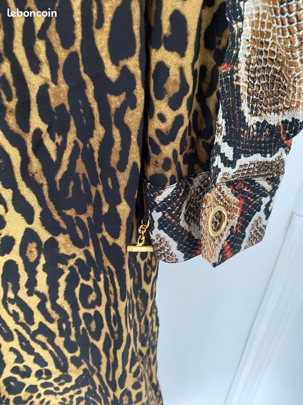Burberry robe en soie imprimé léopard et python taille 36 (image 5)