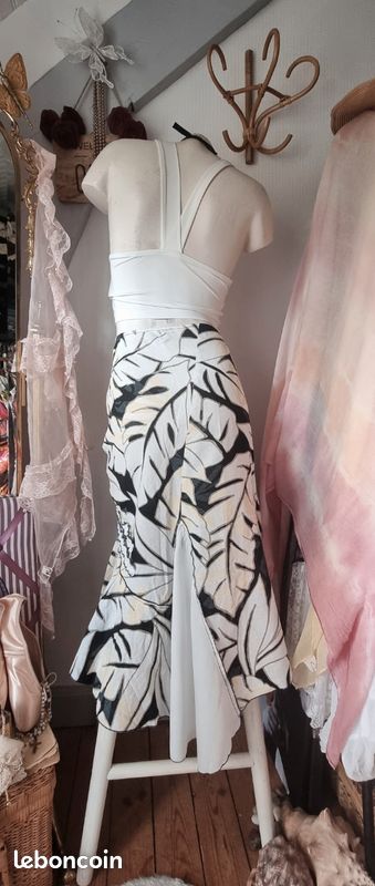 🖤🤍 Jupe blanche noire Lin DPM by depech mod t.36 (image 6)