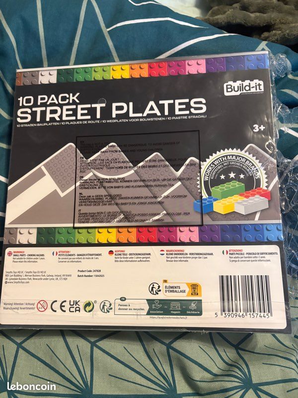 Plaques De Base Construction 38,4 Cm – Lot De 2, Vert Et Jaune, Compatibles Avec Blocs Duplo Et Autres Marques