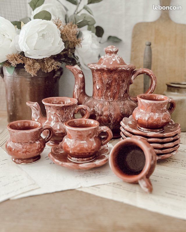 Service à café Poterie Maine Sars Poteries - maison de campagne, shabby chic, vintage cottage (image 1)