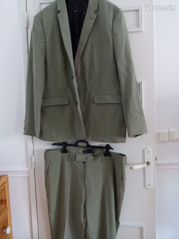 Pantalon Taille 50 Homme Manteau Costume Homme T50 Vert Anis