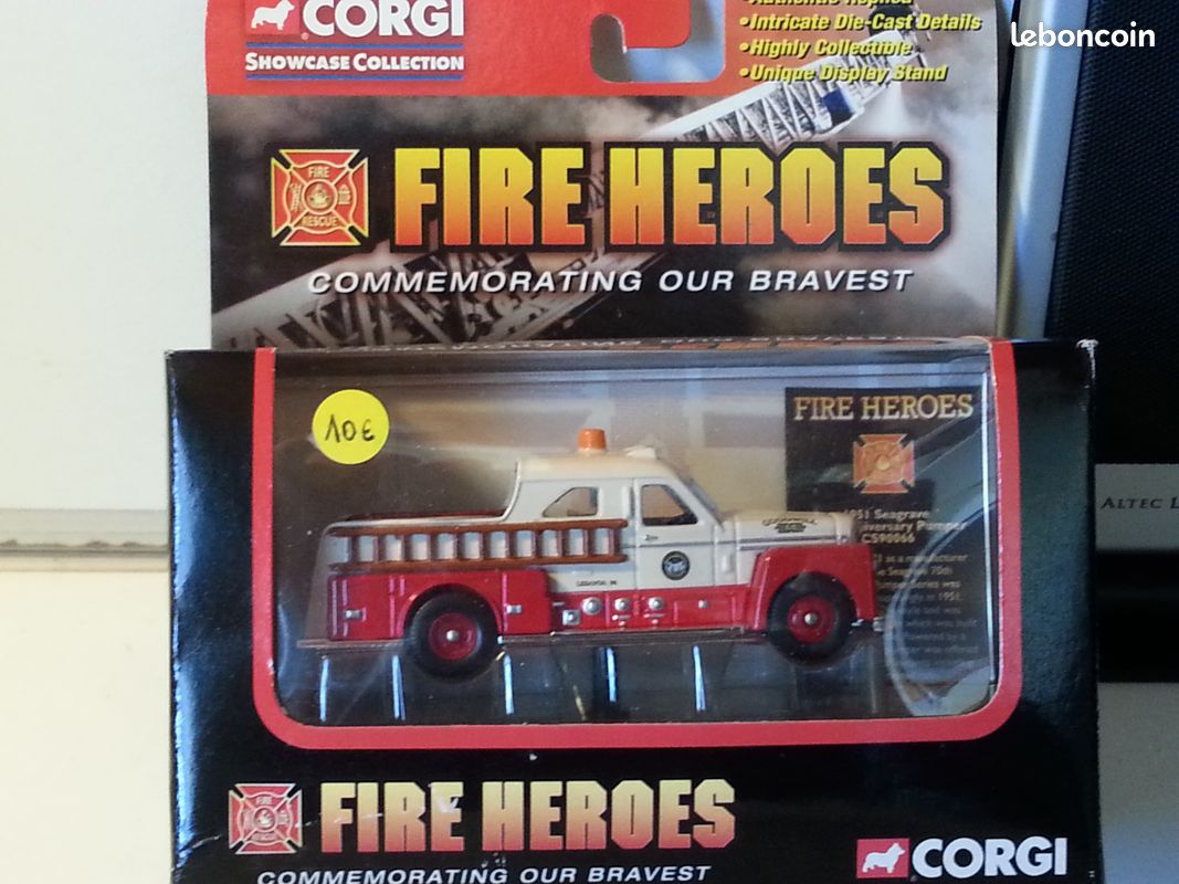 Miniature Corgi – Camion De Pompiers Seagrave – Echelle 1:50 – Héros Corgi – Occasion