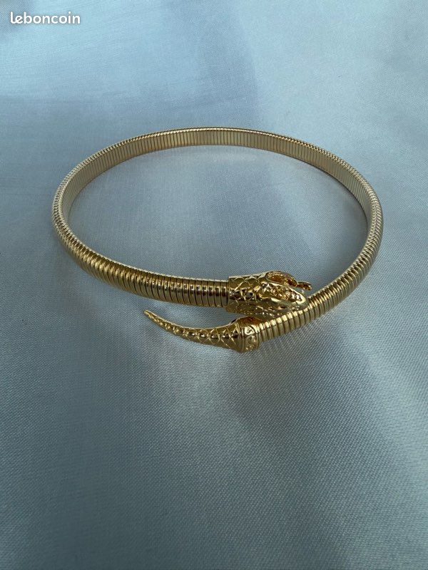 Collier choker serpent doré (image 1)