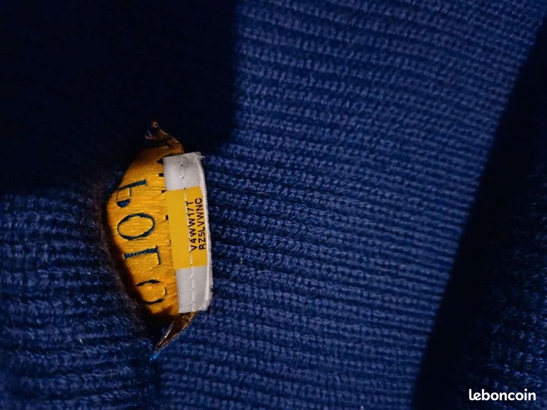 Écharpe Polo Ralph Lauren - 100% Laine Mérinos - Bleu Marine (image 5)