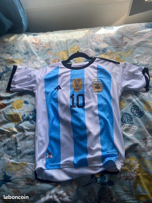T-shirt Argentina Football Messi 10 - 3 étoiles - Taille L Homme - Neuf Avec étiquettes