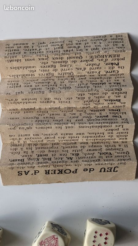 Ancien jeu de poker d'as (image 3)