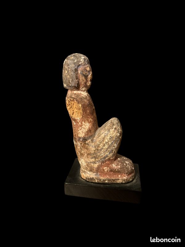 Rameur Bois Polychrome - Egypte Basse époque (image 3)