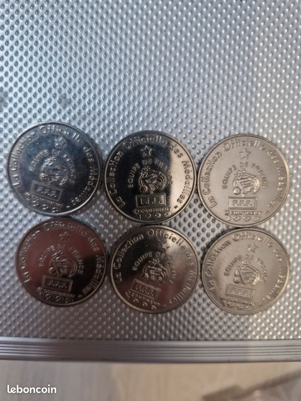 Collection De 6 Médailles équipe De France 1999 - Couleur Argent - Officielles FFF