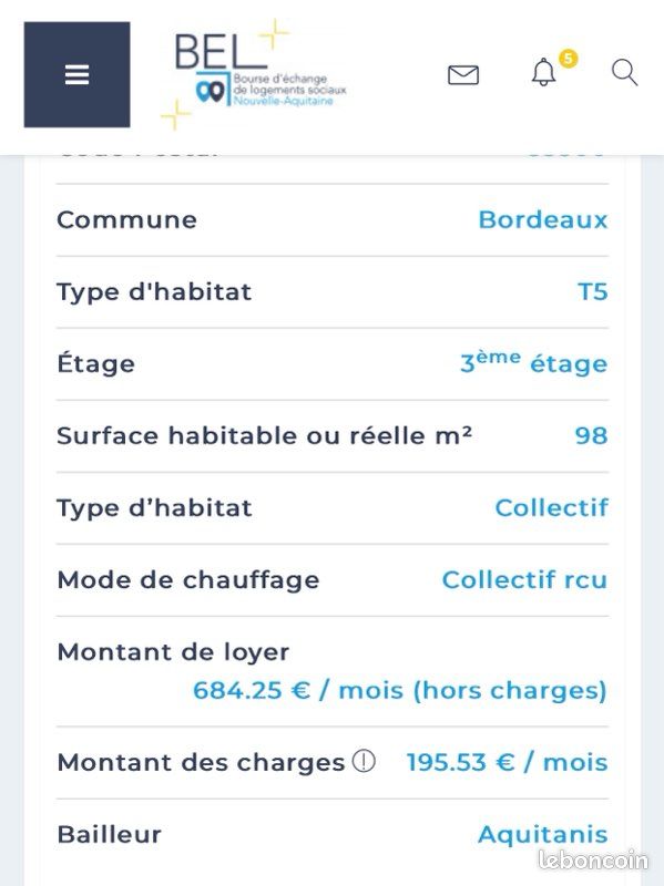 Appartement a louer bordeaux - 5 pièce(s) - Surfyn