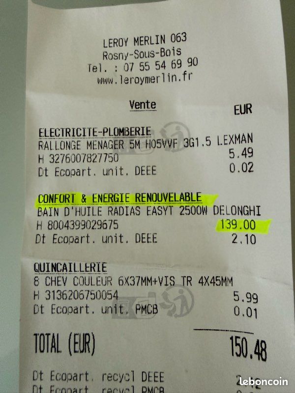 Radiateur neuf à bain d’huile DELONGHI avec garantie 1 an (image 13)