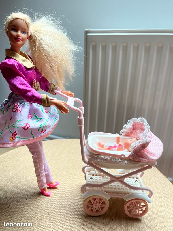 Barbie Chic poupée rousse avec robe turquoise et chaussures blanches - Jeux & Jouets