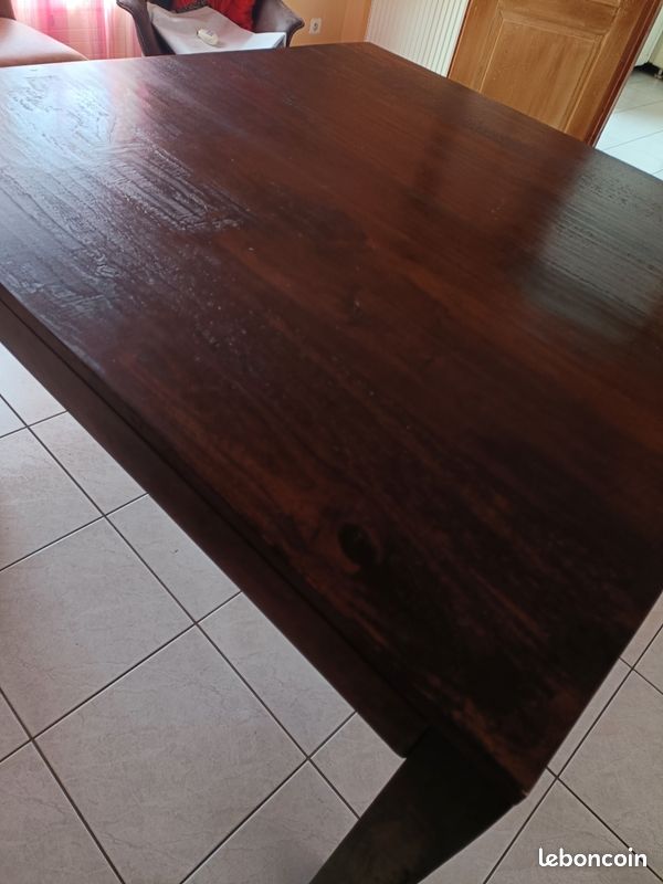 Vends table carrée sans rallongemanguier (image 1)