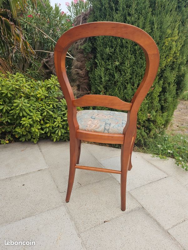 Vends 6 chaises rembourrées Style Louis Philippe en merisier massif TBE (image 3)