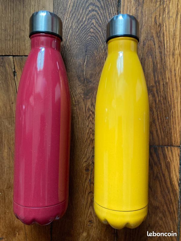 Gourde inox couleur : rose ou jaune (image 1)