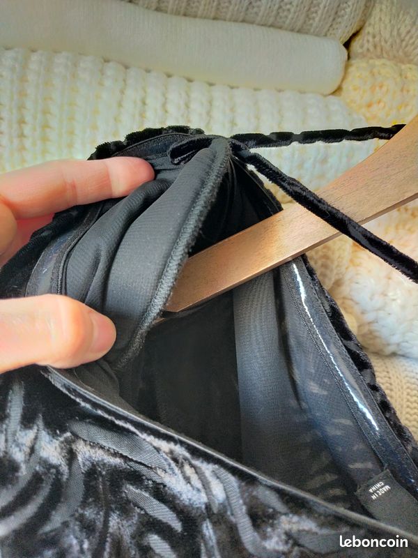 Haut habillé transparent velour noir femme Mango XS / S Neuf avec étiquettes (image 19)
