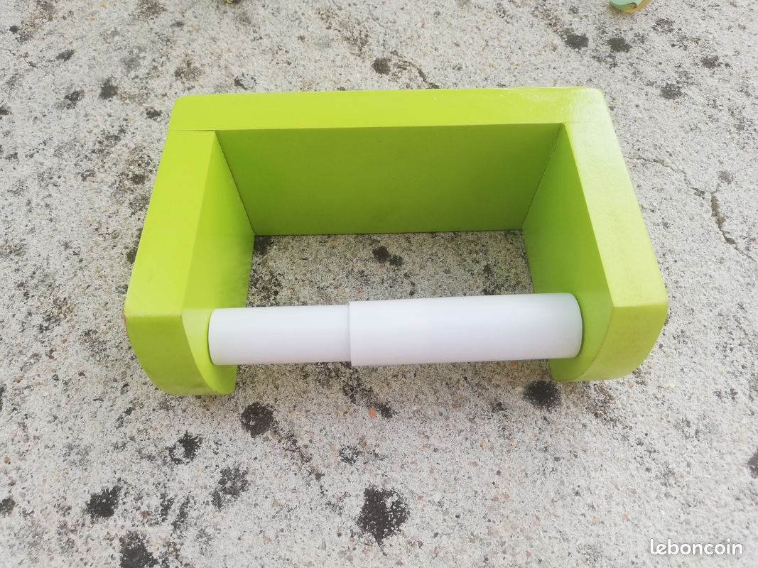 Dérouleur papier toilette bois Vert sans couvercle (image 1)
