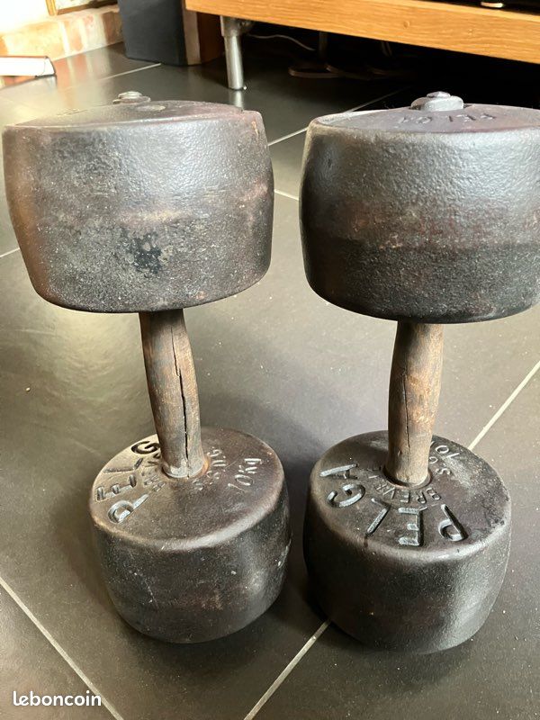 Ancienne Haltères Pelga Objet Ustensile Musculation Vintage Chargement 306409166186