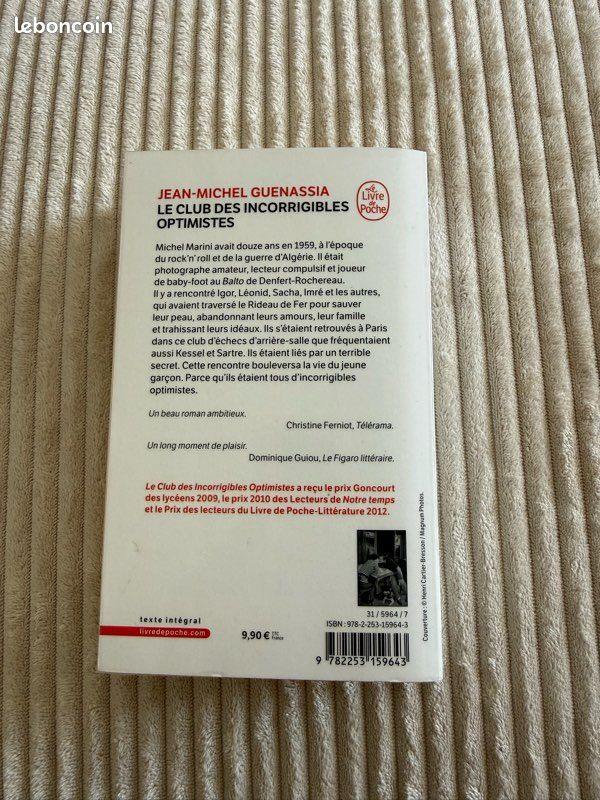 Livre le club des incorrigibles optimistes de Jean-Michel Guenassia (image 2)