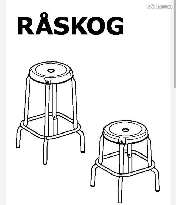 Tabouret metal ikea + coussin (image 1)