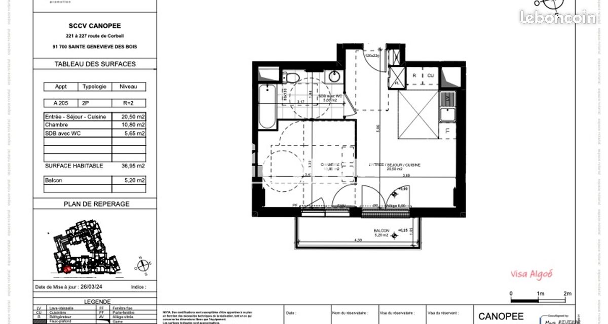 Appartement 2 pièces 37 m² · à Sainte-Geneviève-des-Bois · 37 m² · 745 €/mois