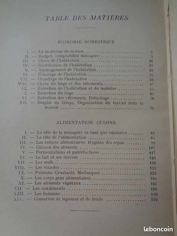 Livre enseignement ménager 1938 (image 2)