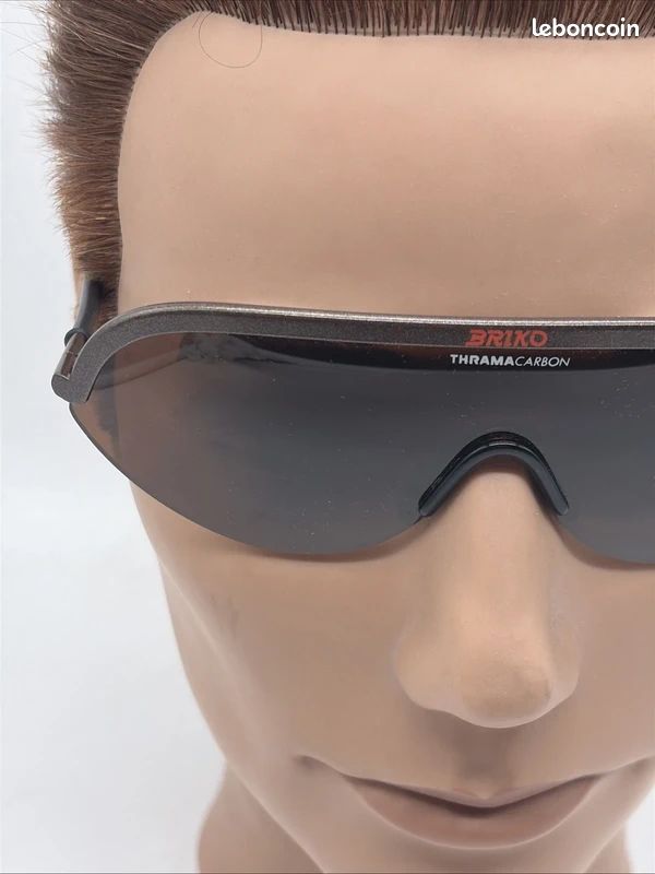 Lunettes De Soleil Vintage Briko Flip Noires Années 90 - Neuves En Boîte, Cyclisme Running
