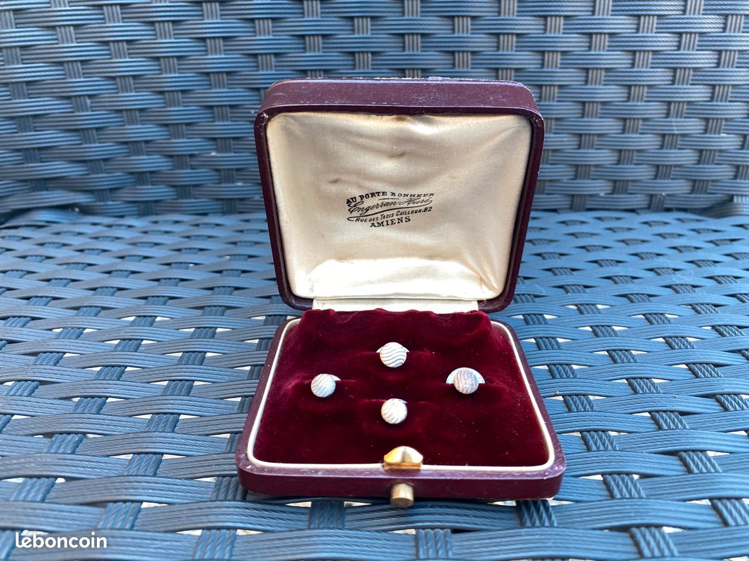 Boutons De Manchette Anciens Mineur Argenté – Style Coron, Vintage Et élégant