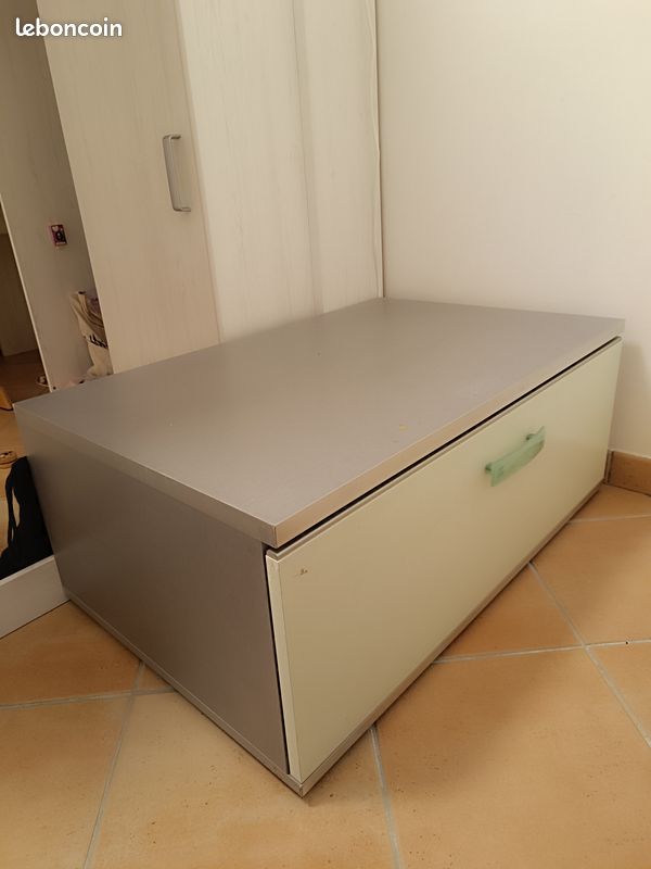 Chambre Gauthier lit, meubles et bureau gris/vert (image 6)