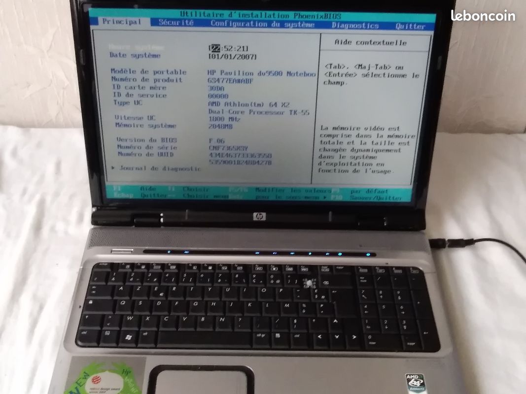 Lot de pieces 00498 HP pavilion dv9500