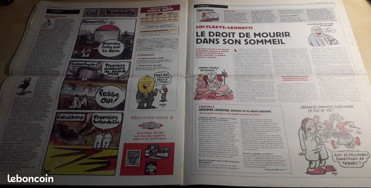 Charlie Hebdo n°1182 (18/03/2015) - La Loi Claeys-Leonetti (image 2)