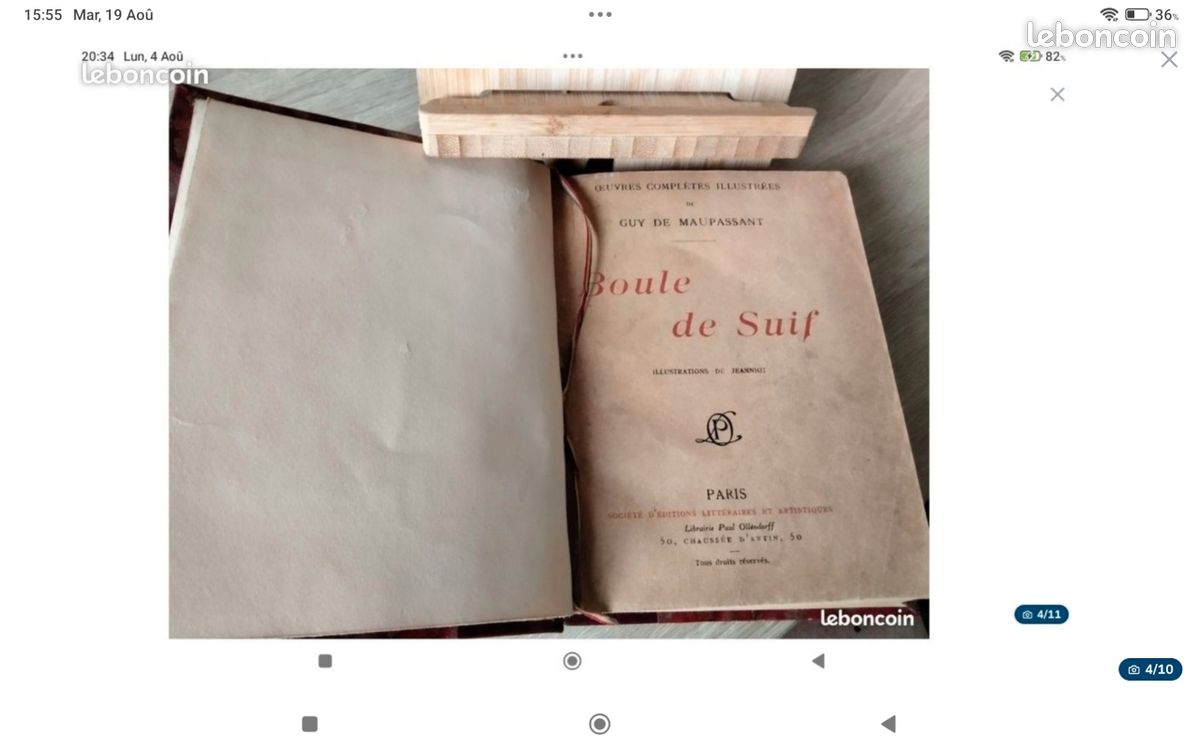 Guy de Maupassant. Boule de Suif. Librairie Paul Ollendorff. Reliure cuir. Dos à nerfs (image 4)