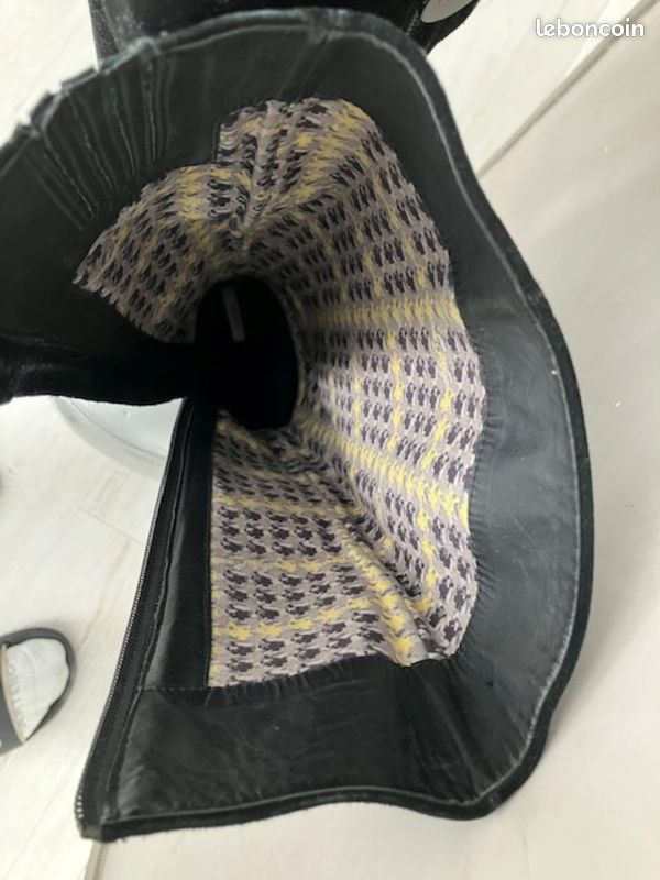 Bottes femme hautes Geox en daim noir à talon (Taille 39) (image 11)
