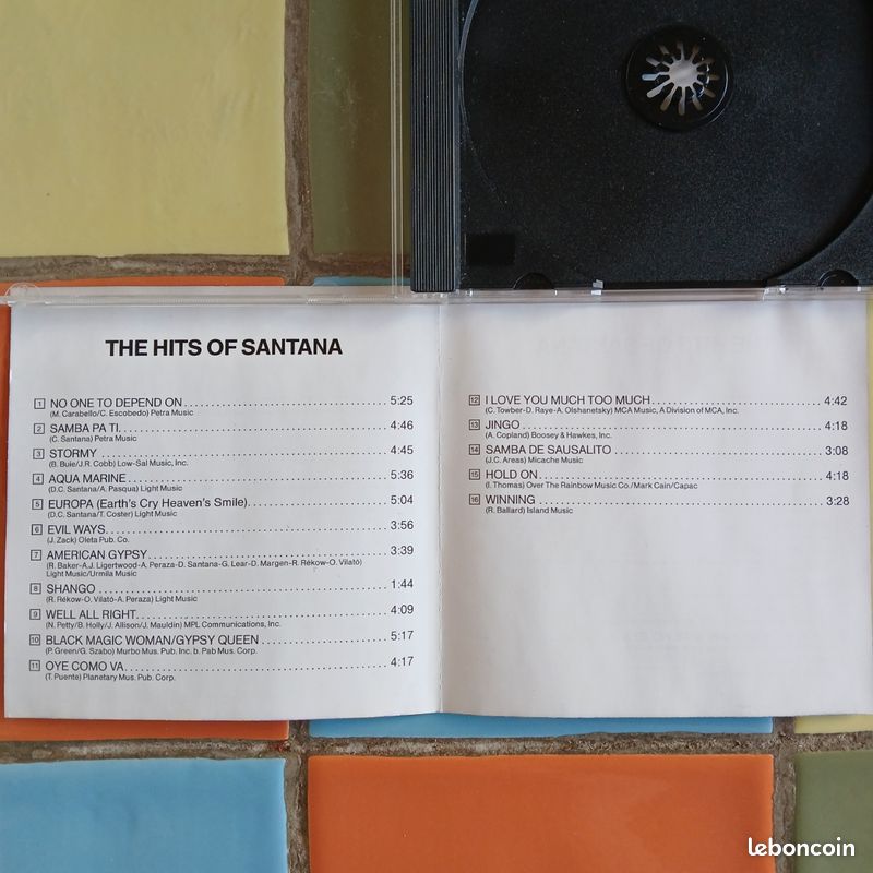 CD "Hits Of Santana" de SANTANA, Pop Shop Sony Music 1990 (image 5)