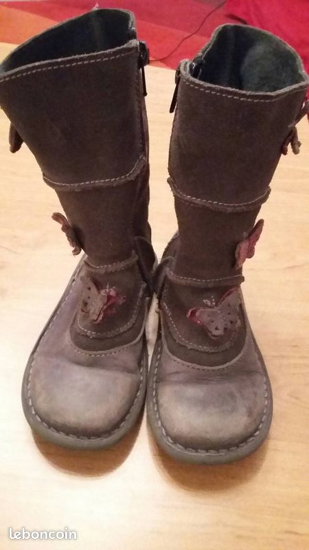 Bottes Grises Fille Papillons Vert Baudet (image 1)