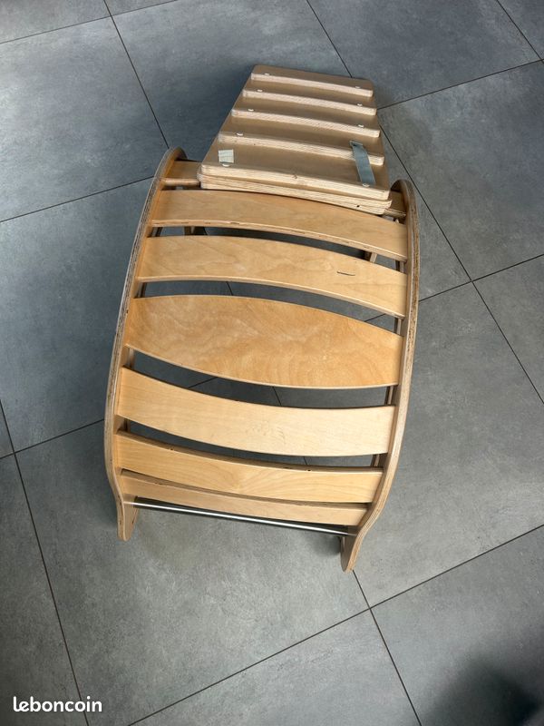 Rocker en bois + rampe d’escalade réversible toboggan – (image 5)