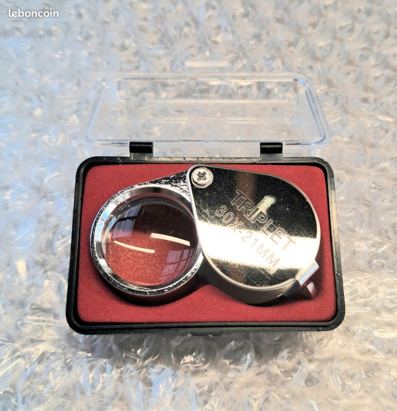 Lot 2 Loupes Bijoutier X30 Pliable – Loupe Poche Pierres Précieuses, Diamants, Monnaies