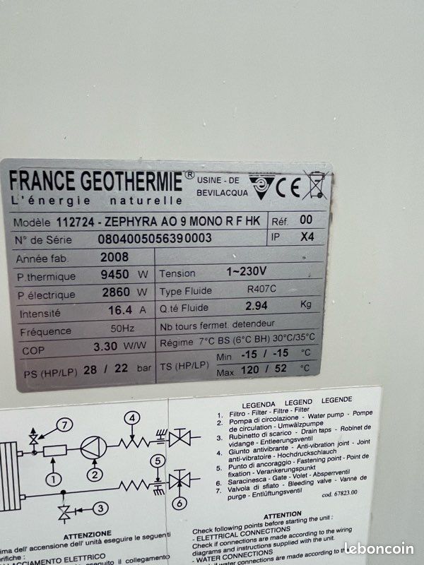 Composant électrique régulateur démarreur disjoncteur PAC France géothermie zéphyra mono AO9 (image 5)