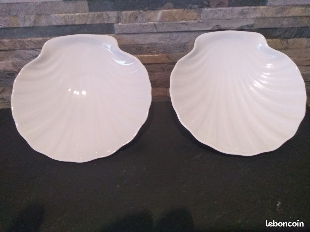 6 coquilles St Jacques porcelaine blanche (image 1)