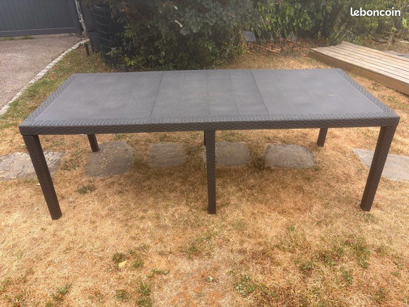 Table de jardin pvc anthracite (image 3)