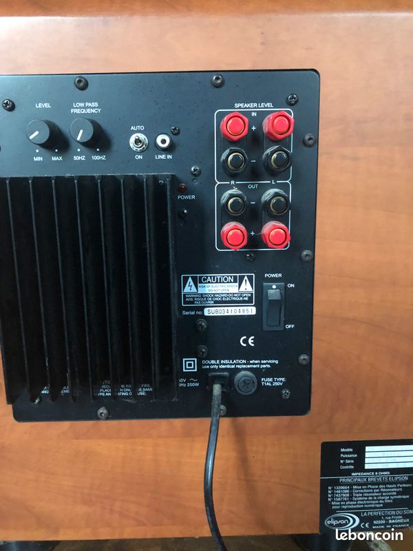 Elipson caisson de basse subwoofer 100watts (image 1)