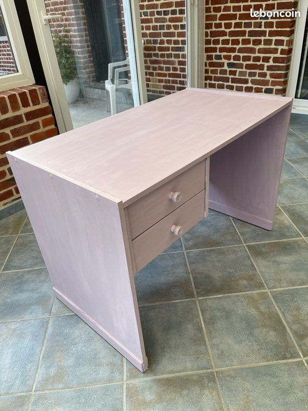 Bureau mauve 2 tiroir (image 2)
