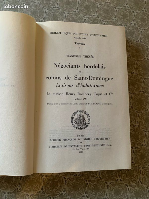 Livre ancien Négociants Bordelais et Colons de Saint-Domingue (image 2)
