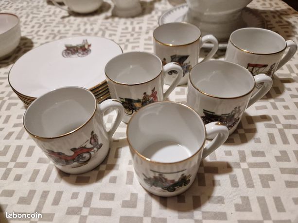 6 Tasses a Café Mobil Arcopal Mug France motif fleurs