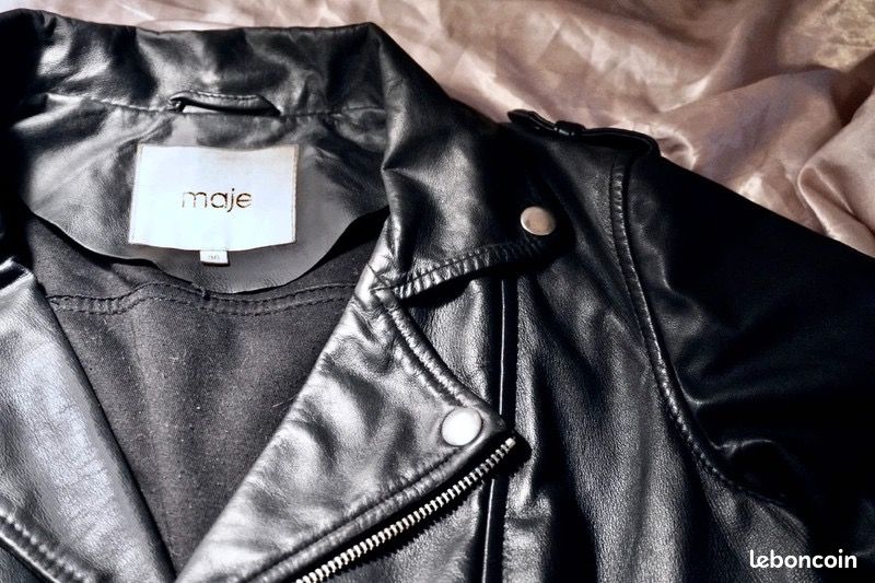 Blouson perfecto cuir noir Maje Vêtements