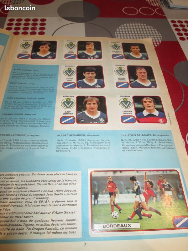 Autocollant Panini Football 85 – N°40 Bordeaux Tigana – Neuf, Collection