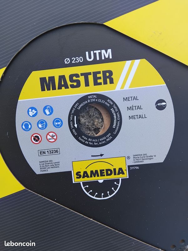 Disques métal diamètre 230 x 22,23mm UTM SAMEDIA (image 2)