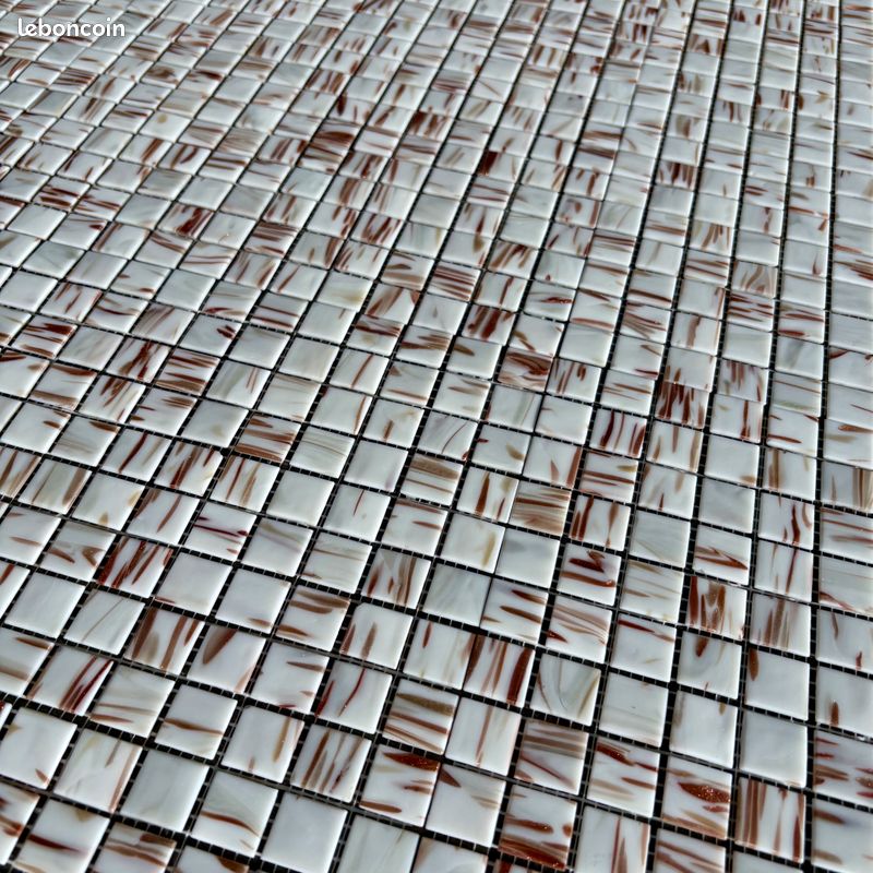 Plaque de mosaïque en pâte de verre de coloris blanc (image 4)